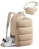 BAGSMART 35L Travel Backpack Women, 17.3 Inch Carry On Backpack Flight Approved, Personal Item Backpack Travel Bag, Water Resistant Casual Daypack, Desert