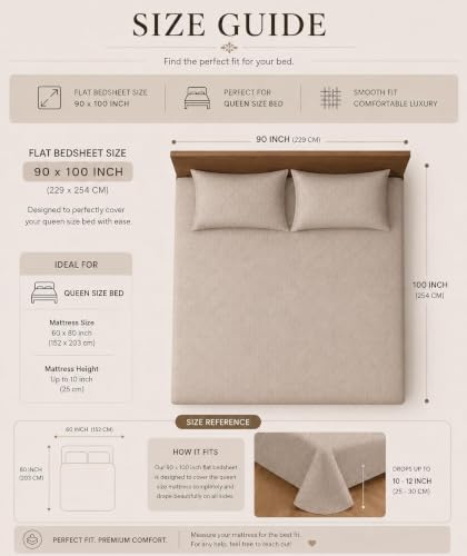 Image of Blue Strip Polycotton Bedsheet, Double 90x100 (Beige) | Hotel Quality | Soft, Breathable & Colourfast | Wrinkle Resistant | Machine Washable | Pillow Covers Included