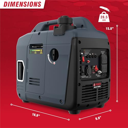 Image of A-iPower 1500 Watt Quiet Portable Inverter Generator Gas Powered, Small Ultra Lightweight Quiet Generator for Camping, Tailgating, Home Backup, Emergency, EPA & CARB Compliant, CO Sensor (SUA1500i)