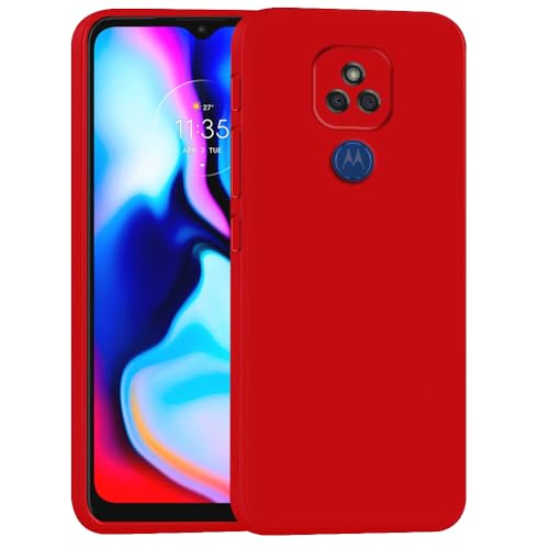 Image of Back Cover for Motorola Moto G9 4G / E7 Plus 4G | Full Camera Protection | Premium Liquid Silicon Case | Flexible Bumper Case for Motorola Moto G9 4G / E7 Plus 4G (Red)