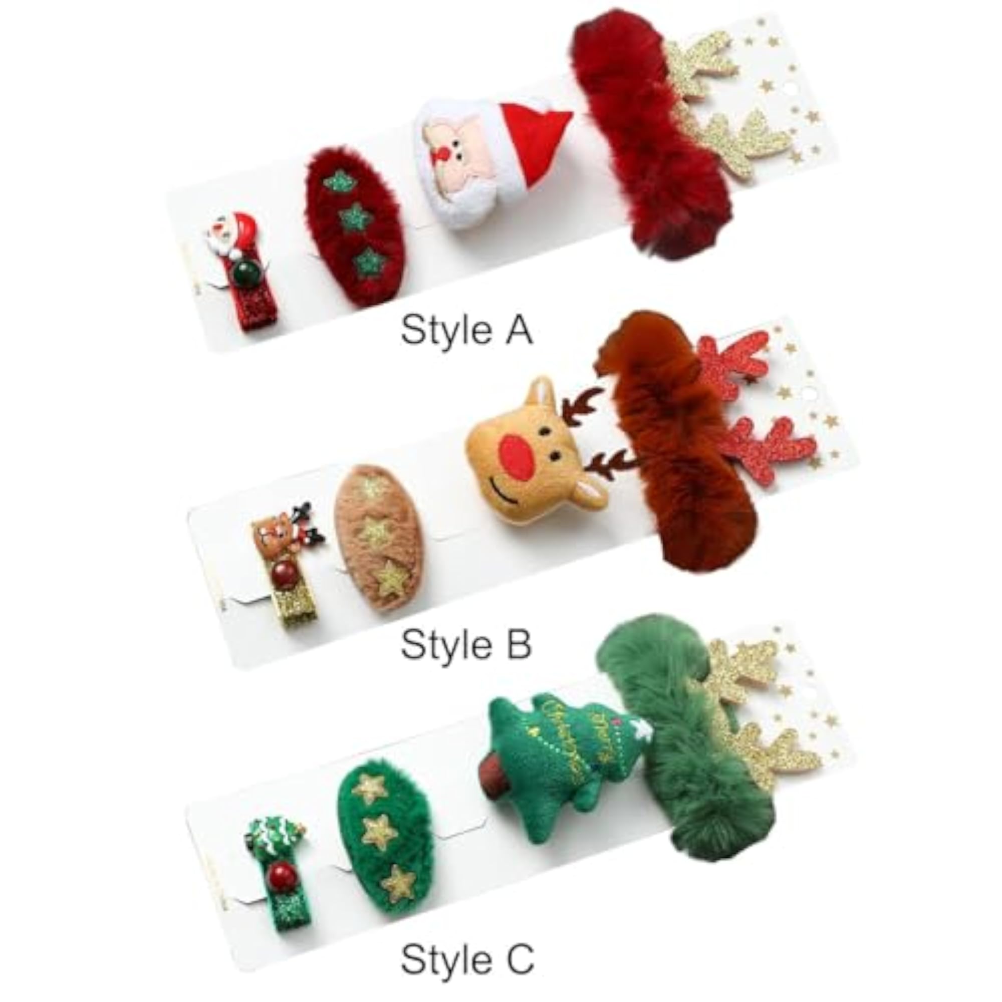 Christmas Hair Accessories, Cute Clips Set for Holiday Parties