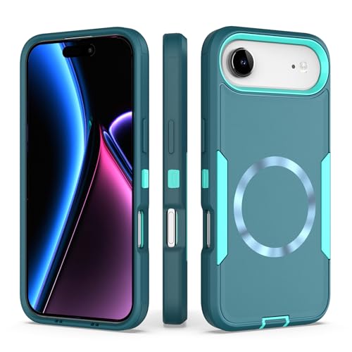 showdd Designed for iPhone 17 Air Case,Magnetic,Military Grade Dual Protection Drop,Tough Durable,Compatible with MagSafe,Dustproof,No Fading,No Yellowing,Non-Slip,for Men Women,Lake Blue