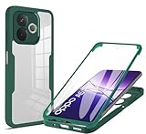 COMAKU Cover per OPPO A5 Pro 5G, 360 Gradi Rugged Custodia Antiurto Case con Protezione Integrata dello Schermo, Rugged Doppia Bumper Trasparente Case Integrale Cover - Verde