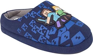 Minecraft Surrounded Boy's Slippers, Blue, (2 UK Kids) | Image 7