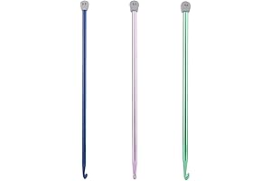 4-Set Multi-Color Izanus Tunisian Afghan Scarf Aluminum Long Weaving Tool Crochet Hooks...