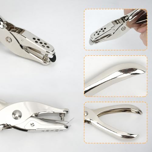 NIUQIGE Lochzange für Papier, 2 Stück mit Lochdurchmesser von 3mm und 6mm. Einzelne Lochstanzer für Prüfplaketten, Eintrittskarten, Scrapbooking, Grußkarten, Visitenkarten, Metalllocher, Papierstanzer