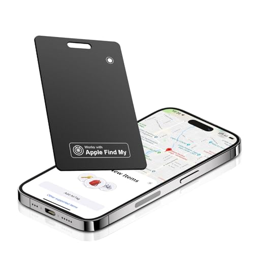 Carte de suivi – [Certification MFI] Carte de suivi GPS, carte de suivi portefeuille, rechargeable, compatible avec A-pple Find My, Smart Tracker A-pple iOS...