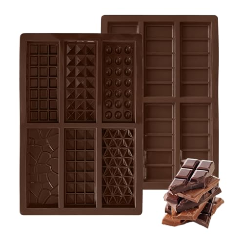TTSTOIEE Molde de Silicona Chocolate,2 Piezas Moldes Tableta Para Barra Chocolate,Profundos De Silicona Sin BPA,Solicite Bombones,Chocolates Helado
