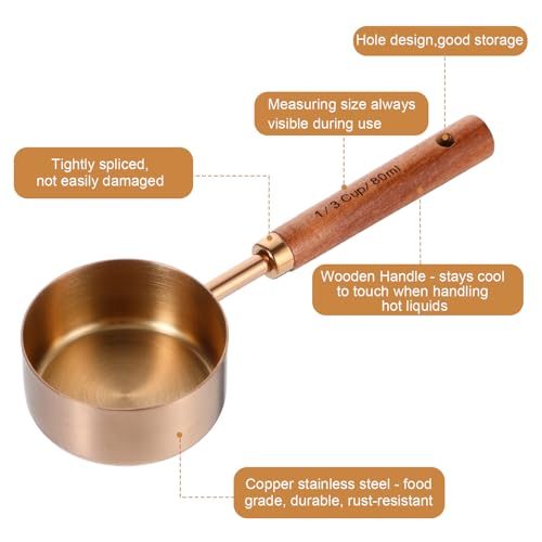 Set de 8 tazas y cucharas medidoras de acero inoxidable miniatura 4