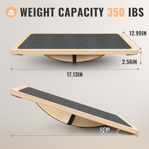 Image of Balance Board Professional Wobble Board for Adults Anti-Slip 350LBS Balance Boards for Physical Therapy Standing Desk Core Strength Wooden Balance Board Rocker Board