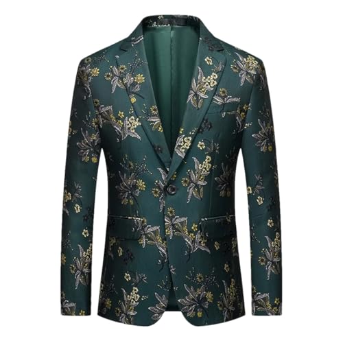 Men's Slim Fit Business Blazer Pattern Casual Single Breasted Suit Jacket