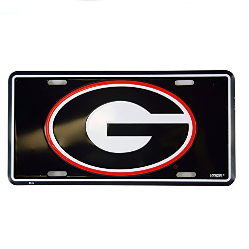 HangTime University of Georgia Logo Glossy Black License Plate