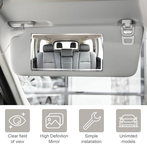 Peevisap 2 Stück Auto Spiegel 15×8 cm, Sonnenblende, Auto Kosmetikspiegel, Sitzlehne