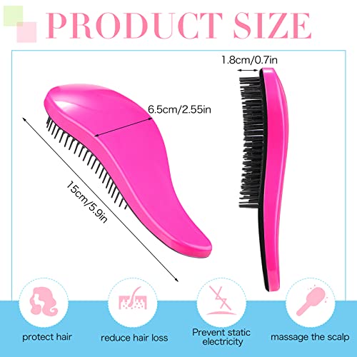 12 Pieces Detangler Brush Hair Brush Bulk Mini Small Wet Comb Brush For Kids Girls Curly Thick Straight No Pain No Knot Hair Brush For Women Men (Vivid Color) #TOP2