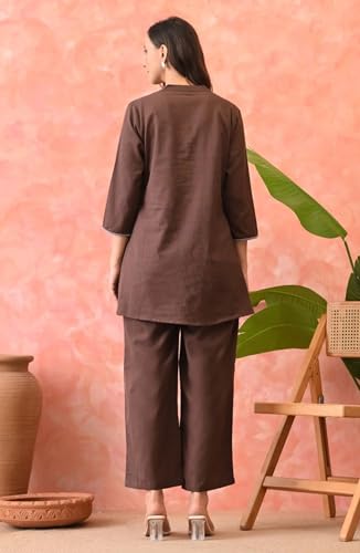 Image of Asmeriyo Women Embroidery Co Ord Set with Side Pocket | Women 2 Pic Kurta Set I Fancy Kurta Set | Stylish Kurti Outfit | Co-Ordination Wear | Festive and Casual wear (211-C-D-19-02)