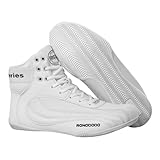Hixingo Wrestling Schuhe Herren Damen 36-46, Boxschuhe Herren Damen mit Rutschfesten Gummisohlen Leicht, Atmungsaktive und Komfortabel für Combat, Kampfsport, Training (RD44 Weiß,41)