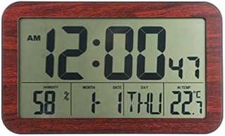 PRETYZOOM atomic wall clock clocks for seniors digital large display time zone gifts battery operated- Home Digital Wall Clock Desktop Mute- electronic Perpetual Calendar Clock