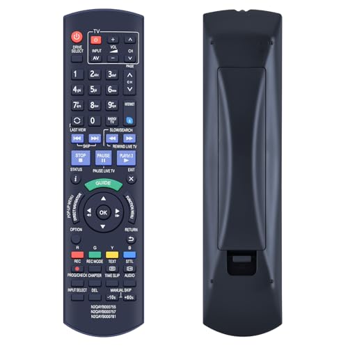 CLVIZCXOM 3-in-1 N2QAYB000755 / 757/781 / 780/615 / 618 Remote Control Replacement for Panasonic DVD HDD Recorder IR6 Remote for Panasonic HDD Recorder Box DMR-HWT230EB DMR-PWT530EB DMR-HW120 etc