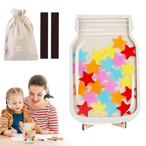 Magnetisches Sternbelohnungsglas, Belohnungssystem, Belohnungssystem, Belohnungstopf, wiederverwendbar, magnetische Stern-Belohnungstafel für Kinder, Schule, Familie