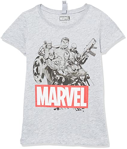 T-shirt Marvel fille gris pour le collège et le sport en taille M