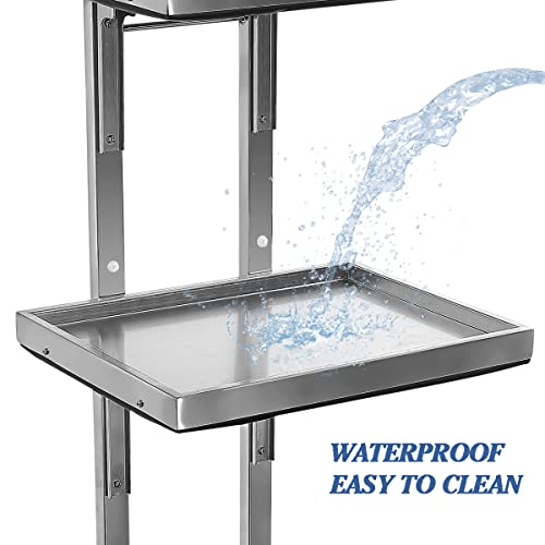 Stainless Steel Salon Tray On Wheels For Tattoo Medical Dental,Rolling Tray Salon Trolley Beauty Hair Lash Cart Mayo Stand (Sliver) #TOP4