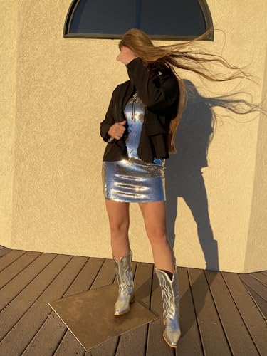 Arromic Wide Calf Cowboy Boots Women Western Cowgirl Boots Square Toe Mid Calf Embroidered Pull on Chunky Heel Fashion Boots3