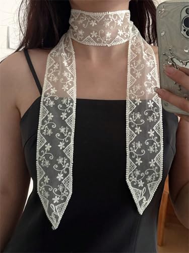 Women's Lace Sheer Mesh Scarves Lightweight Fashion Neck Scarfs Shawl Fashion Accessories2