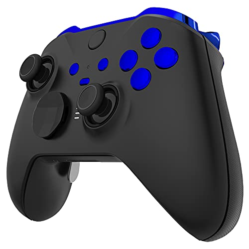 Image of eXtremeRate Chrome Blue Replacement Buttons for Xbox One Elite Series 2 Controller, LB RB LT RT Bumpers Triggers ABXY Start Back Sync Profile Keys for Xbox Elite Series 2 Core Controller Model 1797