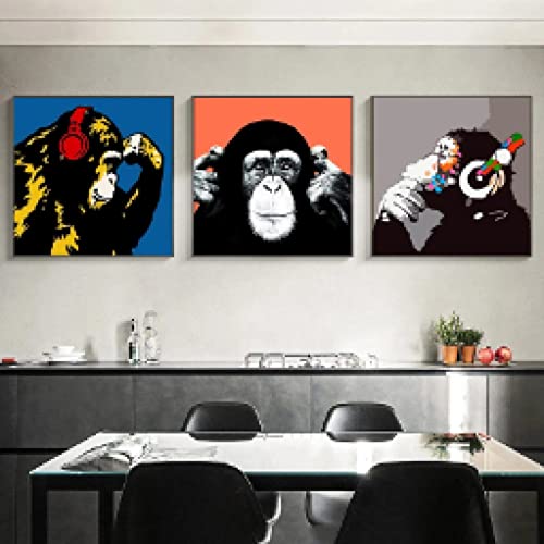 Home decor 30x30cm pour raviver un mur blanc triste peinture singe graffiti