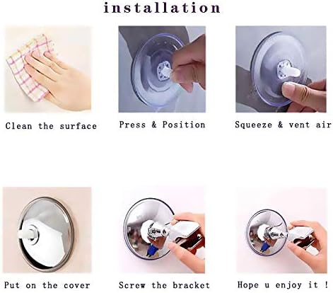 Vacuum Suction Cup Shower Head Holder Adjustable Handheld Shower Head Holder, Bidet Sprayer Reusable Removable Shower Bracket Shower Head Wall Mount Holder with Adhesive mat