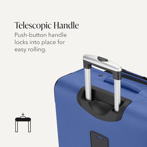 Image of SWISSGEAR Sion Large Checked Spinner Luggage, Softside Expandable, Lightweight Suitcase, Regatta, 30-Inch