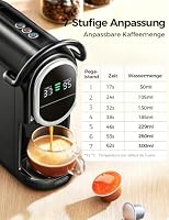 CAFELFFE 4-in-1 Kapselkaffeemaschine, 20 Bar, 600 ml Wassertank, 7-stufige Wassermengen- und Temperaturregelung, kompatibel mit NS*/DG*/ESE-Pads und Kaffeepulver, Schwarz – Ansicht 5