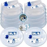 2 Pack - 2.64/3.96 Gallon Premium Collapsible Water Containers: Large Capacity Food - Grade LDPE, BPA - Free, Ultimate for Camping & Hiking. with a Patented Leak - Proof Faucet Design