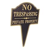 GARIOUANS Verbotsschild Privatgrundstück Metall Wetterfest Robust Warnschild mit Erdspieß für Garten und Geschäft Klare Abschreckung vor Unbefugtem Zutritt Sichtbare Außenwarnung