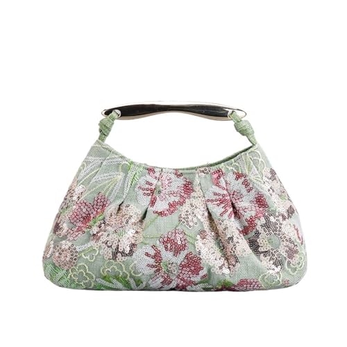 Sac main plissé brodé de type pochette de cérémonie pour robe et Cheongsam