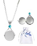 GVOXIS collana h2o,sommer strand halskette,Collana Sirena Collana con Ciondolo a Forma di Sirena,collana con ciondolo a conchiglia,Regalo per Donne per Compleanno, con Sacchetto Custodia,Blu