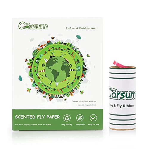 Garsum Fruit Fly Traps For Indoors/Outdoors, Fly Strips Indoor Sticky Hanging, Fly Paper Fly Tape, Fly Ribbon Fly Catcher For Inside Home 12 Traps #TOP9