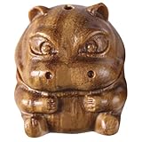 hippopotame sculpture bois Adorable figurine d'hippopotame : cette figurine d'hippopotame en bois peut servir de décoration. de petite taille, elle est facile à transporter et à ranger. elle est munie d'un pendentif pour accrocher des clés ou un