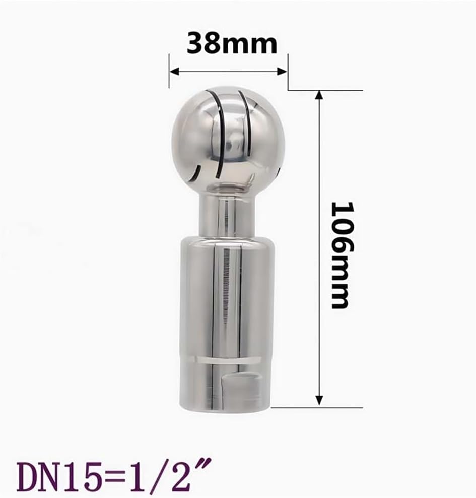 BSP SS316L Stainless Steel Tank Cleaning Ball, 1/2inch-1inch Internal Thread 360 Degree Rotary Spray Ball 1pc(1/2inch)