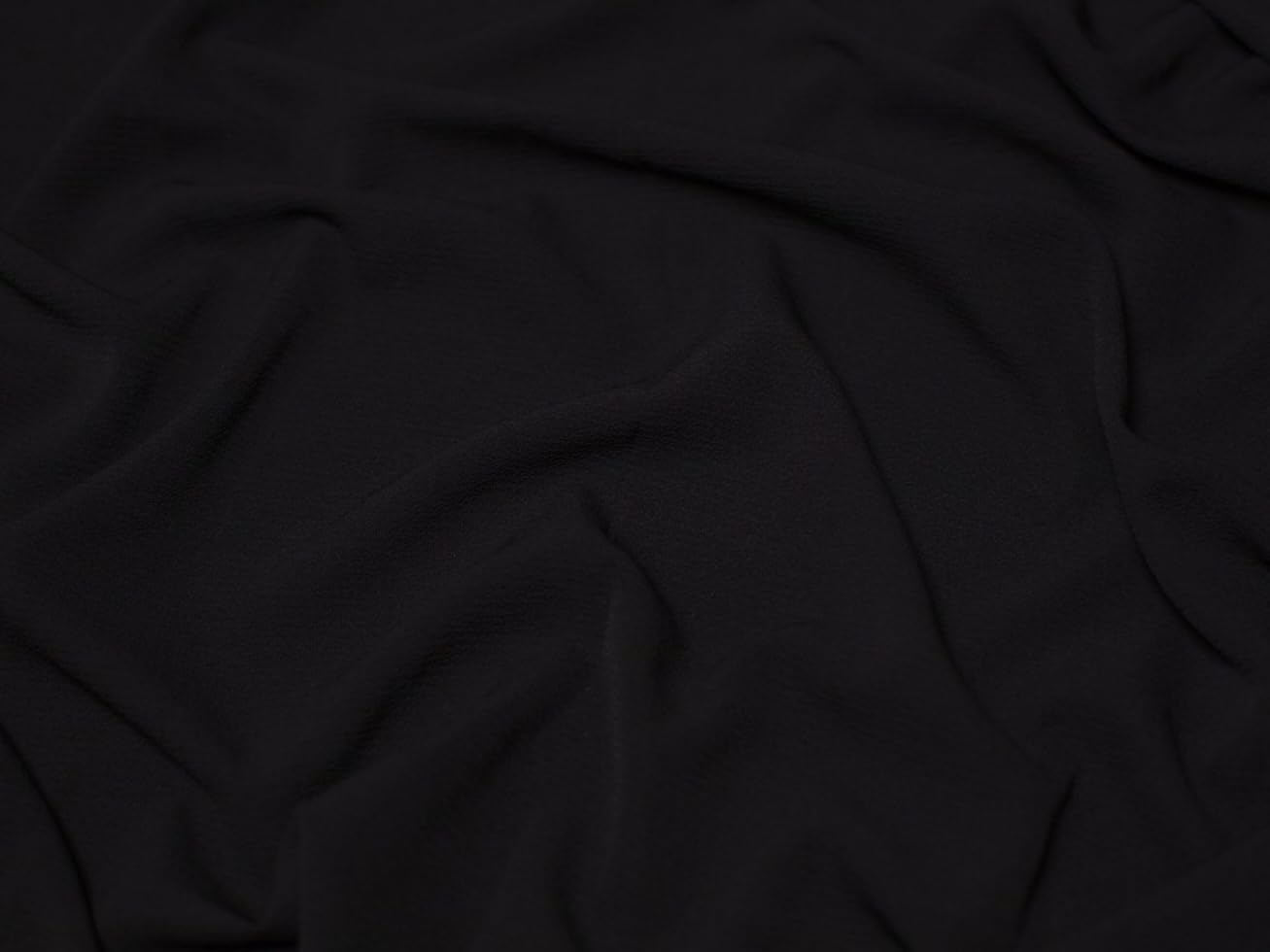 Minerva Core Range Black Pebble Textured Stretch Woven Crepe Fabric