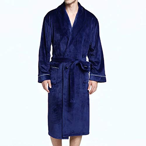 Albornoz de sauna para hombre de algodón sofisticada ropa de dormir con cuello elegante 2