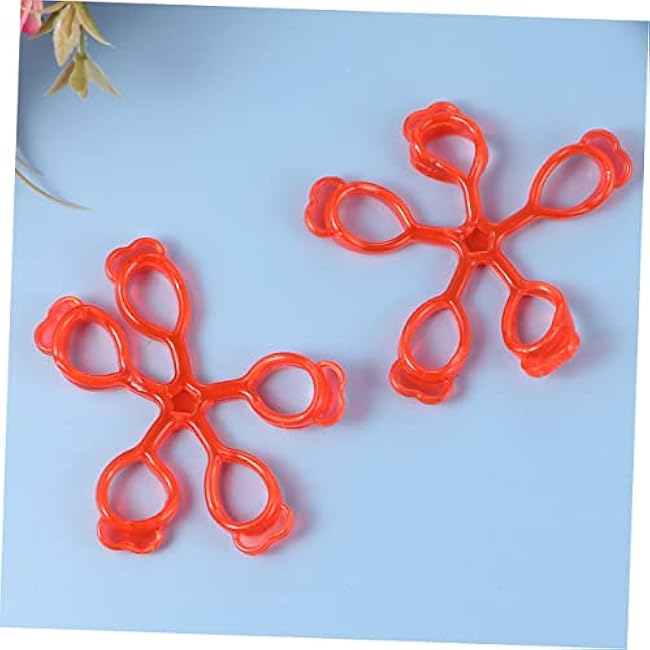 TOYANDONA 2Pcs Guitar Finger Strengthener Red Plastic Finger Exerciser Hand Grip Trainer for Musicians Athletes Hand Function Training and Flexibility Maintenance