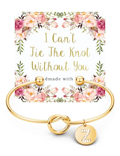 Image of Arletty Gold Initial Bracelets for Women - Adjustable Bangles Dainy Knot Cuff, Gold Letter Initial Jewelry for Women