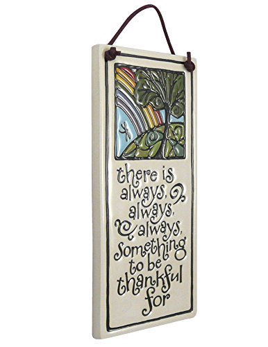 Modern Artisans Always Something To Be Thankful For - American Handmade Ceramic Quote Plaque, 6-Inches #TOP1