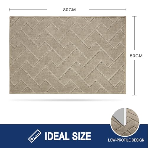 FCSDETAIL Dirt Trapper Indoor Door Mat 50 x 80 cm, Machine Washable Entrance Rug, Super Absorbent Dog Doormat - Image 2
