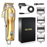 Monlida Cortapelo Profesional Hombre, Máquina de Cortar Pelo Profesional, Cuerpo de Metal, Inalámbrica, Batería 2500mAh y Pantalla LCD
