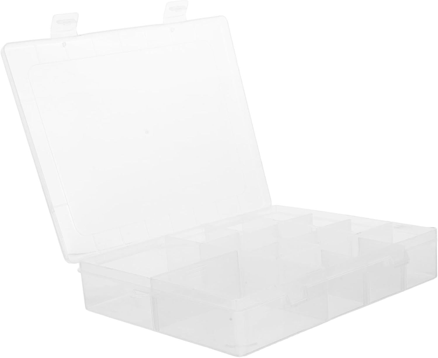 SAFIGLE Clear Plastic Organizer Box with Compartments Jewelry Storage Container Versatile for Beads Toys Tools and Crafts Removable for Easy Organization