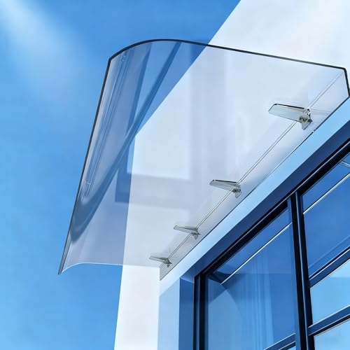 Marquesina para Puertas y Ventanas - Tejadillo de Policarbonato, Protección UV y contra la Lluvia, Tamaño Múltiple, Fácil Instalación 40x40cm