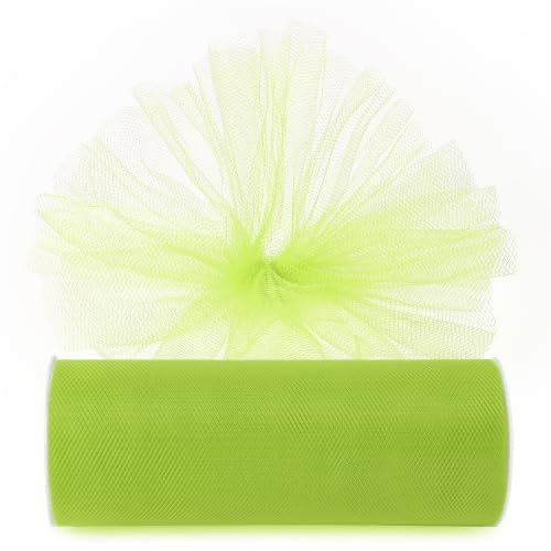 Image of Moss Green Tulle Fabric Ribbon 6 Inch by 25 Yards Rolls Fabric Spool Tulle for Gift Wrapping Wedding Decorations Craft Supplies DIY Tutu Skirt Baby Shower Birthday Party