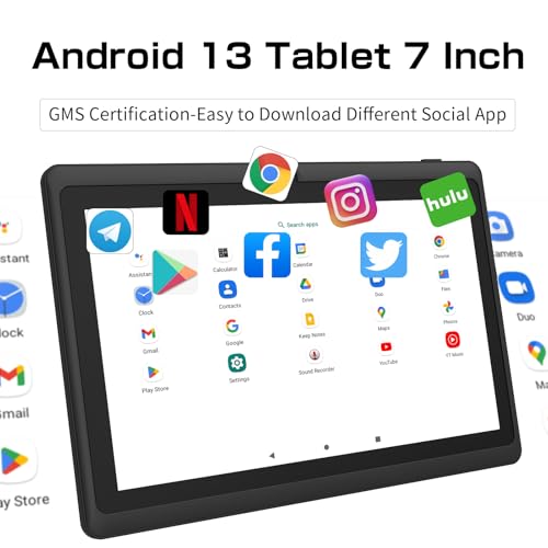 Tablette PC Android 13 pour enfant avec ecran IPS HD et etui bleu